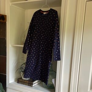 Boden Navy Dress with Bronze Dots
